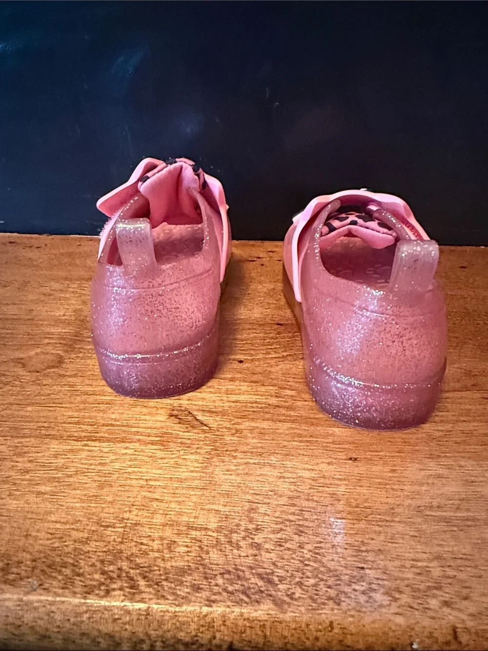 Kids Pink Glitter Cat Slip-On Shoes